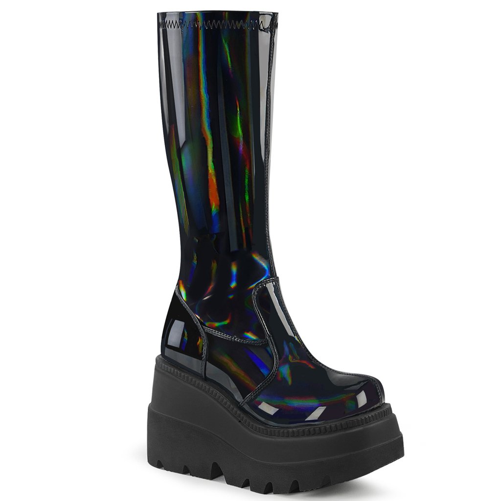 Bottines Demonia Shaker 65 Hologramme Femme - Noir 23904-OPMB